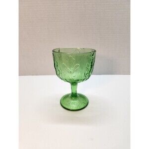 FTD Green Glass Compote Footed Bowl 1975